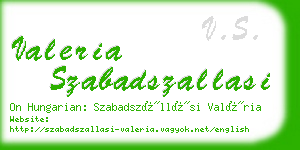 valeria szabadszallasi business card